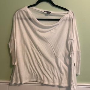 White  tissue cotton 3/4 sleeve top